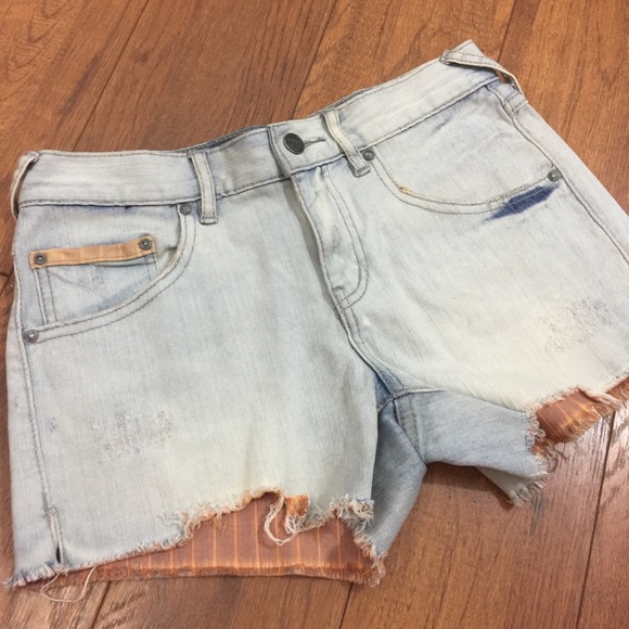 Free People Pants - Free People Light Wash Denim Cut Off Shorts